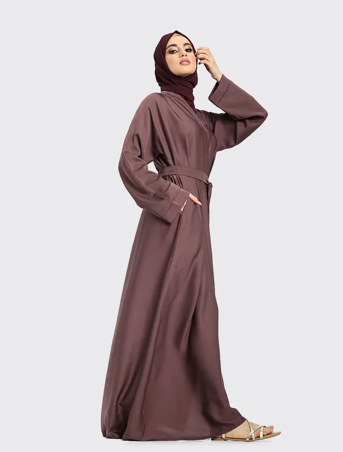 Mauve Open Abaya